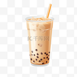 奶茶价格表白色图片_奶茶高糖饮料写实AI元素装饰图案