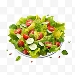 蔬菜水果沙拉图片_沙拉蔬菜水果AI元素立体免扣图案