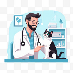兽医检查猫的健康