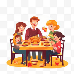 温馨的家庭感恩节晚餐