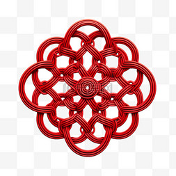 中国结红色立体菱形写实AI元素装