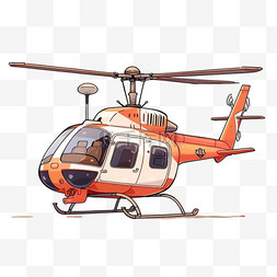 卡通手绘直升机元素