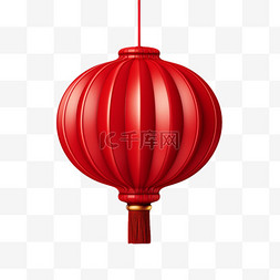 简约中国风灯笼图片_灯笼中国风简约写实AI元素装饰图