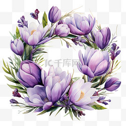 紫色头像框图片_紫色优美花朵花环花框花边花架头