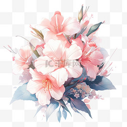 花朵装饰图案图片_日系手绘花束AI立体免扣装饰素材