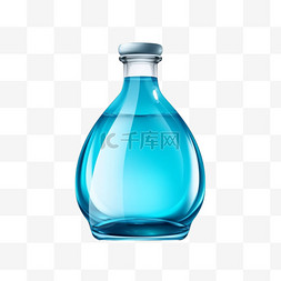 蓝色烧瓶图片_有蓝色液体的圆的烧瓶