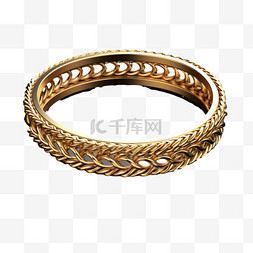 金色戒指元素素材图片_金色戒指编织纹理首饰写实AI元素