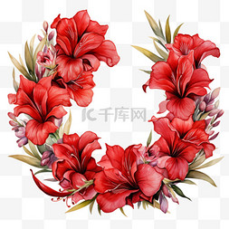 大红色花边图片_花朵大红色热情花环花框花边花架