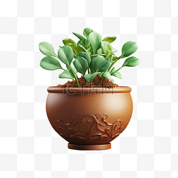 花盆植物AI元素立体免扣图案