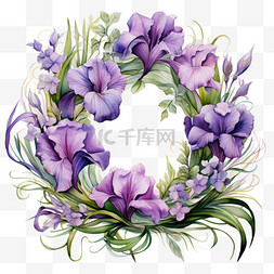 紫色发散光图片_花朵花环花框花边花架头像装饰紫