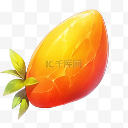 芒果水果手绘AI元素立体免扣图案
