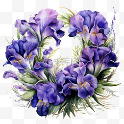 紫色头像框图片_紫色幽香花朵花环花框花边花架头