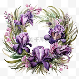 花朵花环花框紫色幽香花边花架头