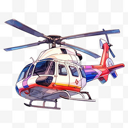 白色直升飞机图片_直升机起飞元素手绘