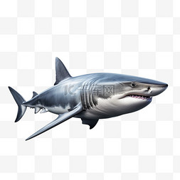 鲨鱼灰色鱼类写实AI元素装饰图案