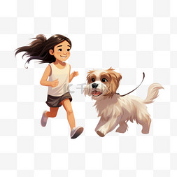 女孩训练一只狗