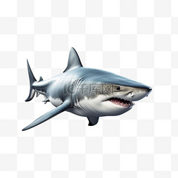 鲨鱼海底动物写实AI元素装饰图案
