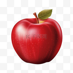 红色苹果圆润饱满写实AI元素装饰