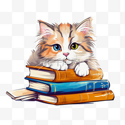趴在书上的男孩图片_趴在书本上的猫