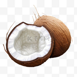 椰椰子图片_椰子水果厚厚的椰蓉写实AI元素装
