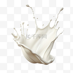 牛奶流动的奶制品写实AI元素装饰
