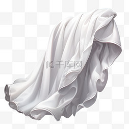 绸缎布料图片_白色干净布料写实AI元素装饰图案