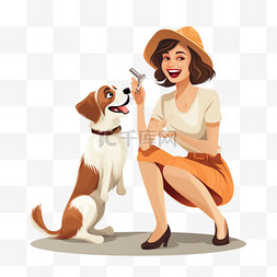 女人和狗拍搞笑照片