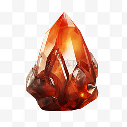 红橘色水晶宝石质感AI元素立体免