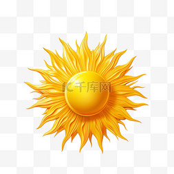 太阳3d渲染写实AI元素装饰图案