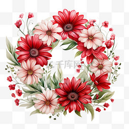 花朵花环花框花边大红色喜庆花架