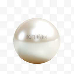 珍珠白色正圆形写实AI元素装饰图