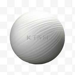 球白色AI立体免扣装饰素材