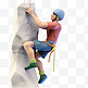 亚运会3D人物竞技比赛蓝色帽子男子攀岩