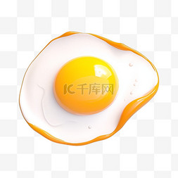 煎蛋荷包蛋3D可爱图标元素