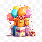 庆祝生日派对气氛礼物盒子礼盒礼品气球装饰