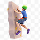 亚运会3D人物竞技比赛绿帽男子攀岩