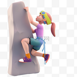 亚运会3D人物竞技比赛女人正在攀