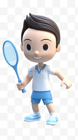 亚运会羽毛球竞技项目3D人物