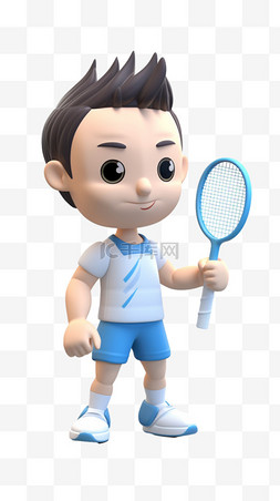 亚运会羽毛球比赛项目3D人物