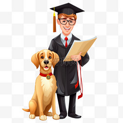 手绘毕业文凭图片_毕业有文凭和一条狗