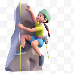 攀岩素材图片_亚运会3D人物竞技比赛绿帽的女子