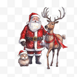 圣诞老人圣诞鹿图片_圣诞老人和圣诞鹿