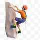 亚运会3D人物竞技比赛蓝色短裤男子攀岩