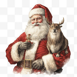圣诞老人和圣诞鹿