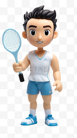 亚运会羽毛球比赛3D人物