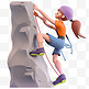 亚运会3D人物竞技比赛棕色头发女生攀岩