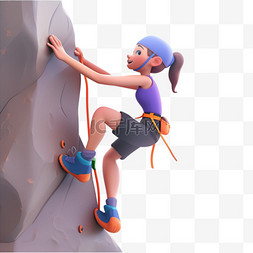 亚运会3D人物竞技比赛一个女孩攀