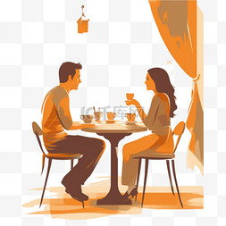 女人和男人在咖啡馆的桌子旁聊天