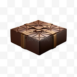 方形巧克力图片_巧克力盒子侧面视角方形元素立体
