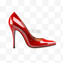 高跟鞋女士图片_高跟鞋红色漆皮女王AI元素立体免